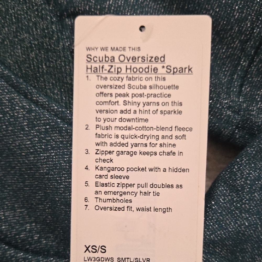 Teal Half-Zip Hoodie - Picture 4 of 5